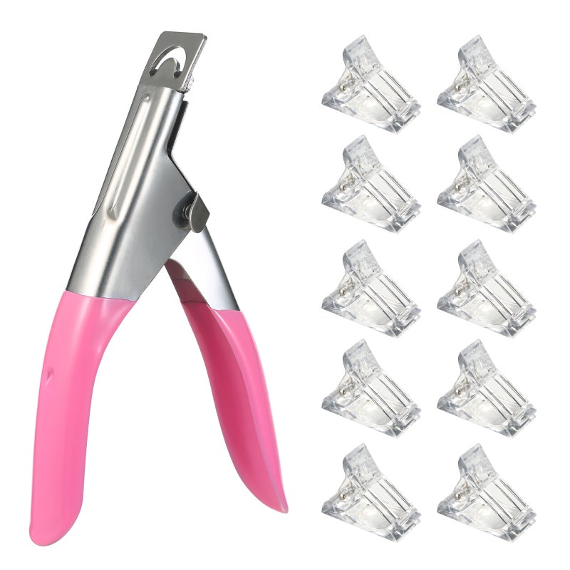10PCS Nail Tips Clip Quick Building Extension Nail Clips False Nail Tip U Shaped Clipper Manicure Clipper Trimmer DIY French Nails - Image 1