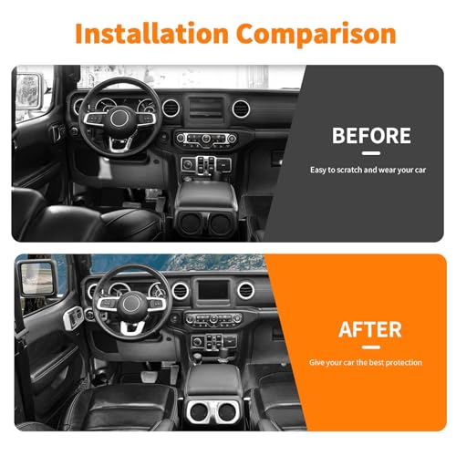 SQQP 21PCS Full Set Interior Trim Kit for 20182023 Jeep Wrangler JL JLUSide Outlet Door Handle Bowl Roof Reading Light Cover TrimWhite - Image 3