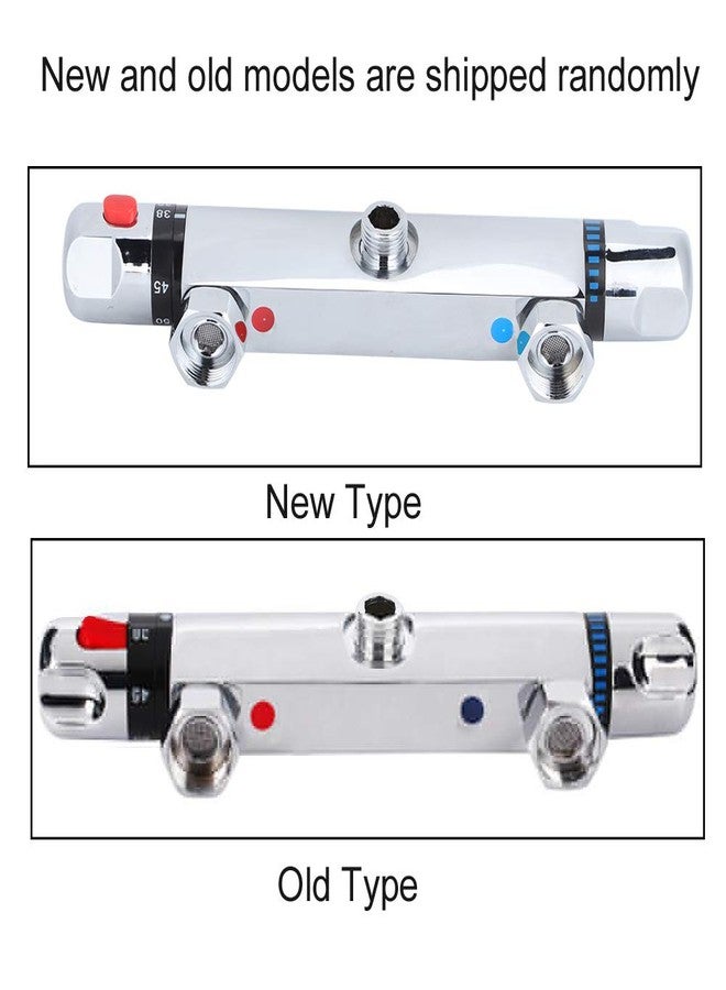 Simlug Thermostatic Mixing Valve Wall Mount, Modern Chrome Thermostatic Shower Mixer Bar Replacement Valve Outlet Bathroom Accessory for Home Hotel - Image 3