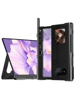 Case Compatible with Huawei Mate Xs 2 Built-in Screen Protector Luxury Bookstyle Clear View Window Leather Flip Stand Protective Phone Case Cover for Mate Xs 2