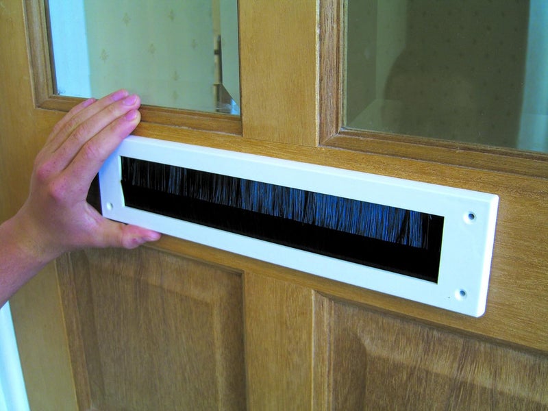 STORMGUARD 06SR0150000W Internal PVC Letter Box Brush Cover-White, Aluminium, External dimentions 335mm x 75mm Aperture 279mm x45mm - Image 2