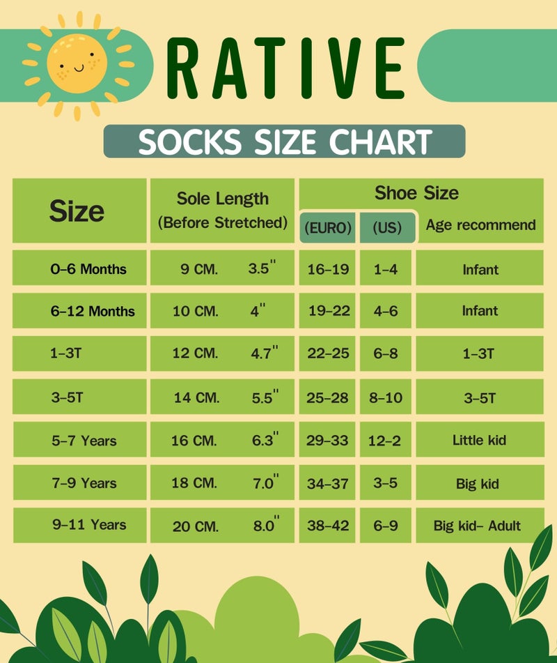 RATIVE Cotton Non Skid Anti Slip Crew Socks With Grips for Baby Infant Toddler Boys Girls (6-12 Months, 12-pairs/245X) - Image 4