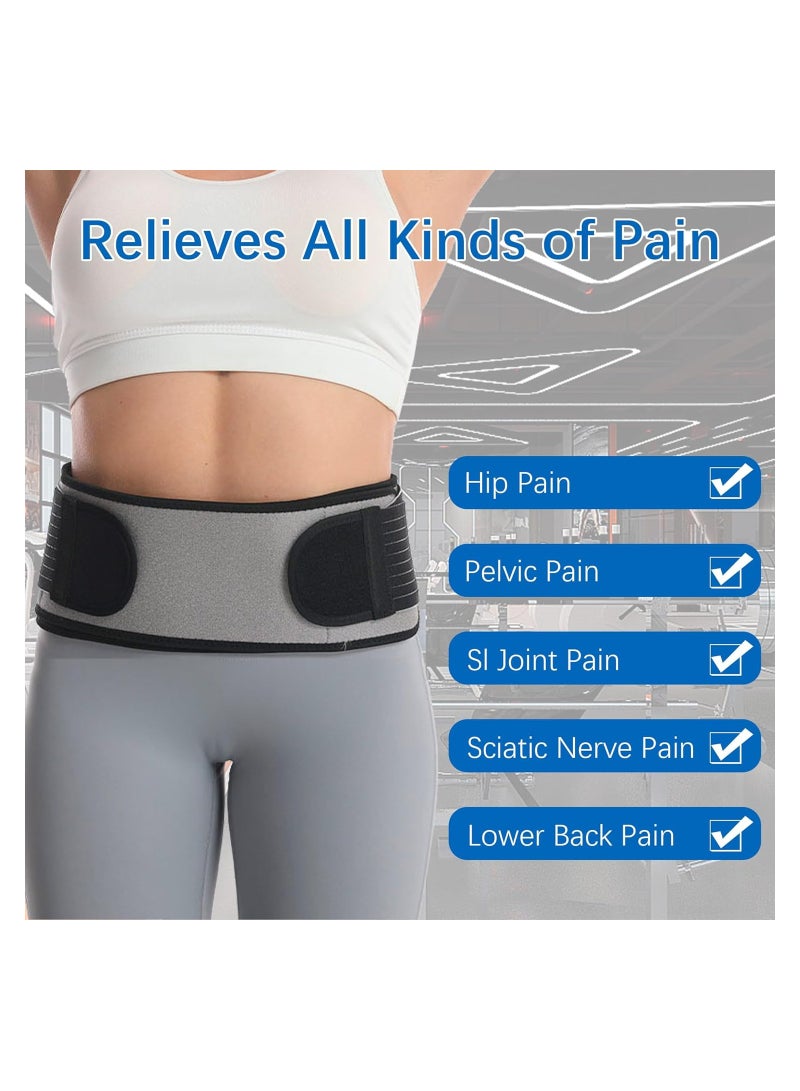 سيوسي حزام مفصل العجز الحرقفي للنساء والرجال، دعامة لدعم أسفل الظهر لآلام عرق النسا والحوض وتخفيف آلام أسفل الظهر ورعاية ما بعد الولادة، حزام دعم الحوض مع ضغط إضافي وتخفيف آلام الورك - Image 2