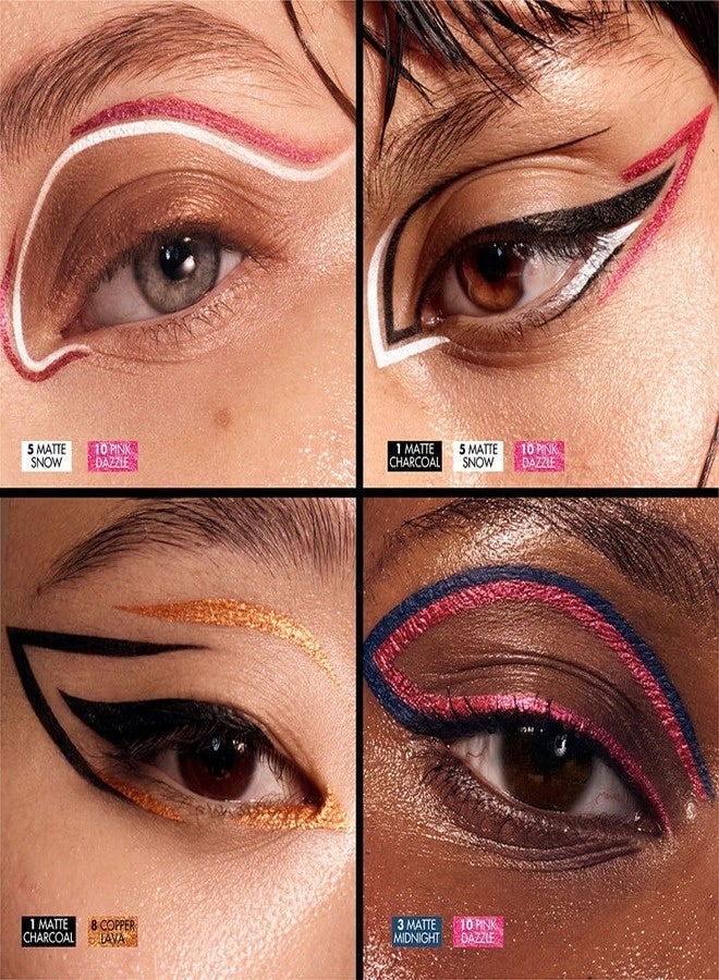 MAKE UP FOR EVER Aqua Resist Color Ink Eyeliner 2ml – Shade 01 Matte Charcoal (Matte Black) – Waterproof, Smudge-Proof, 24HR Longwear Liquid Eyeliner - Image 4