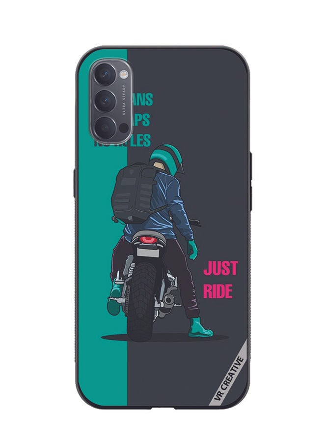 VR CREATIVE غطاء حماية لهاتف أوبو رينو 4 برو 5G بتصميم مجرد ركوب متعدد الألوان - Image 1