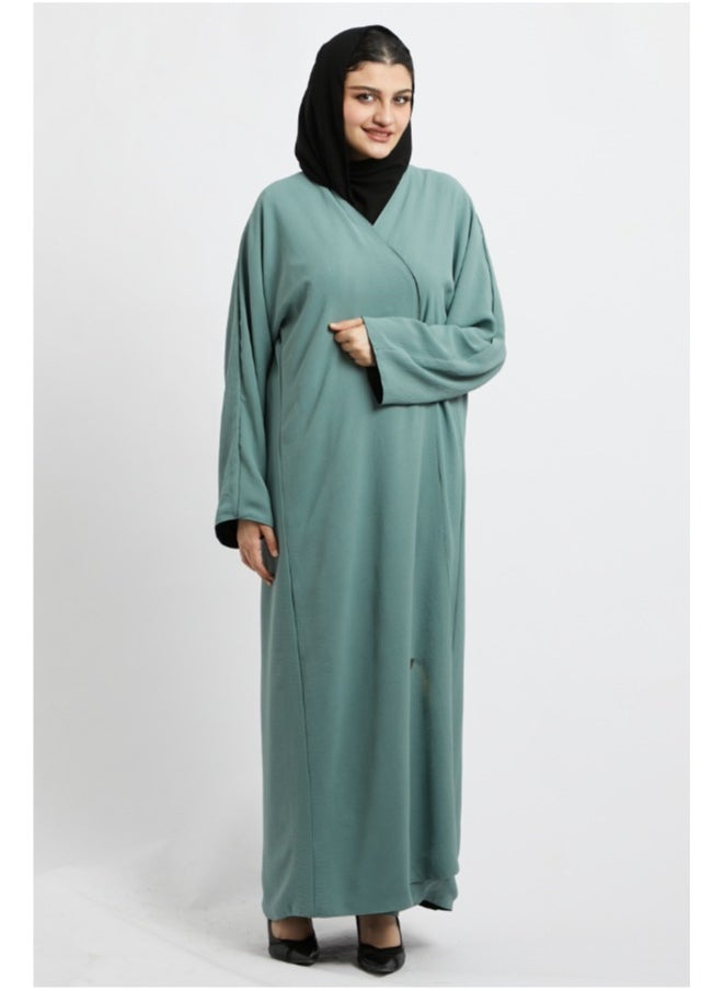 Evva Evva Luxury Saudi Abaya for Women – Elegant Open Front Modest Wear in Premium Fabric – Ideal for Ramadan, Eid, and Everyday Elegance 