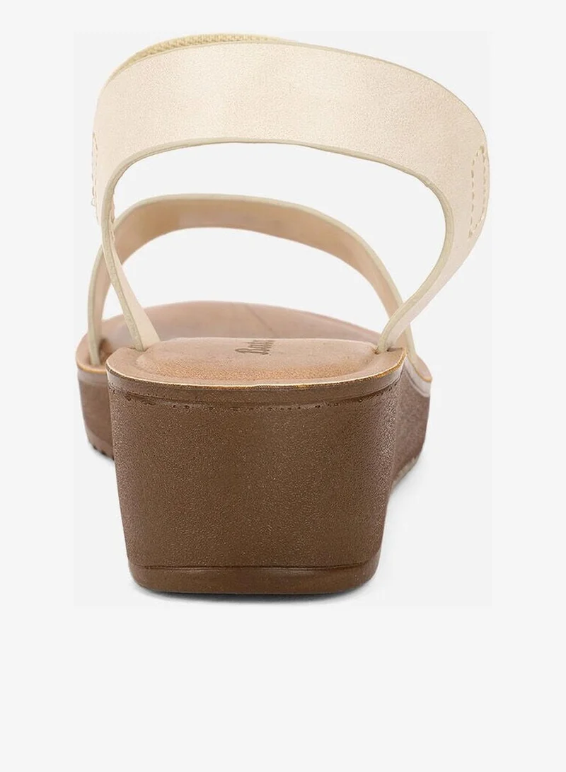 Bata  Embellished Elastic Strap Wedge Sandals for Women | Best Price UAE