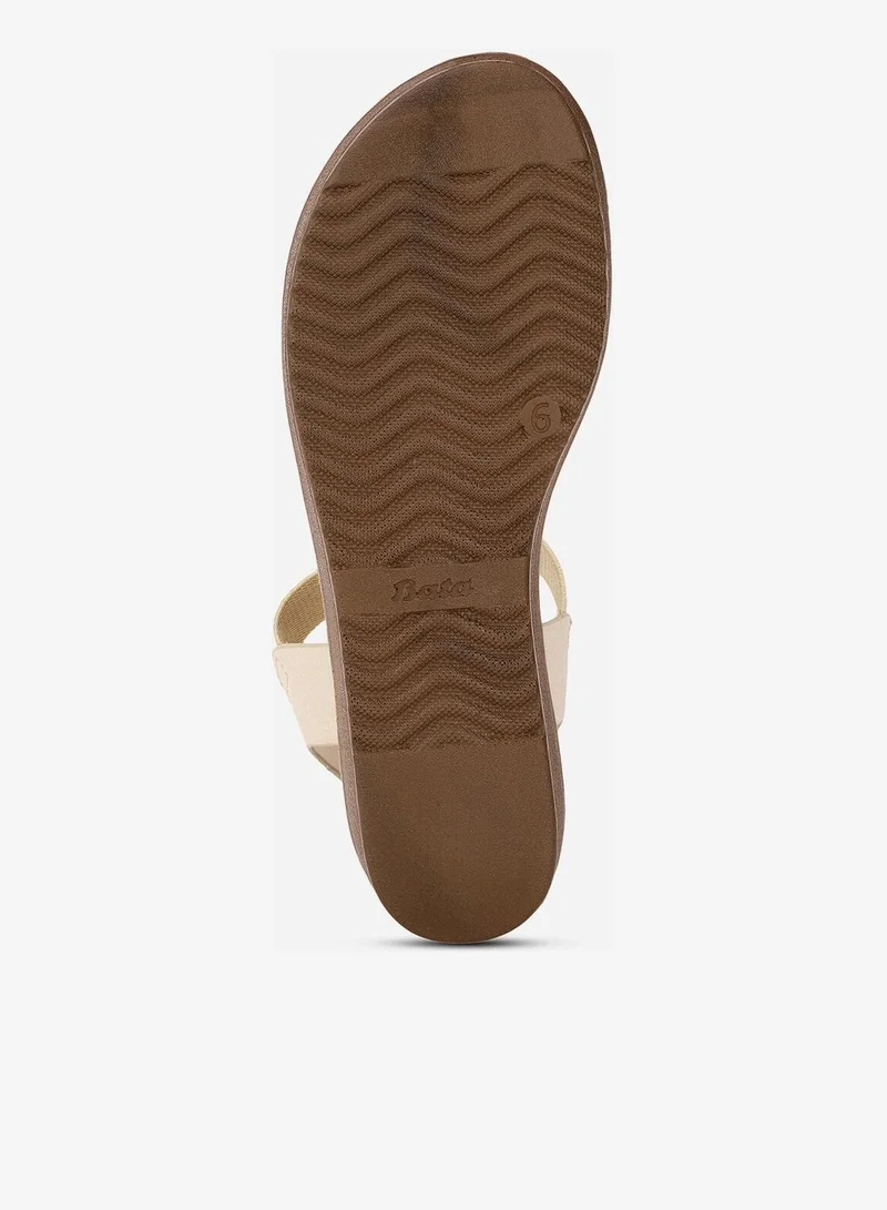 Bata  Embellished Elastic Strap Wedge Sandals for Women | Best Price UAE