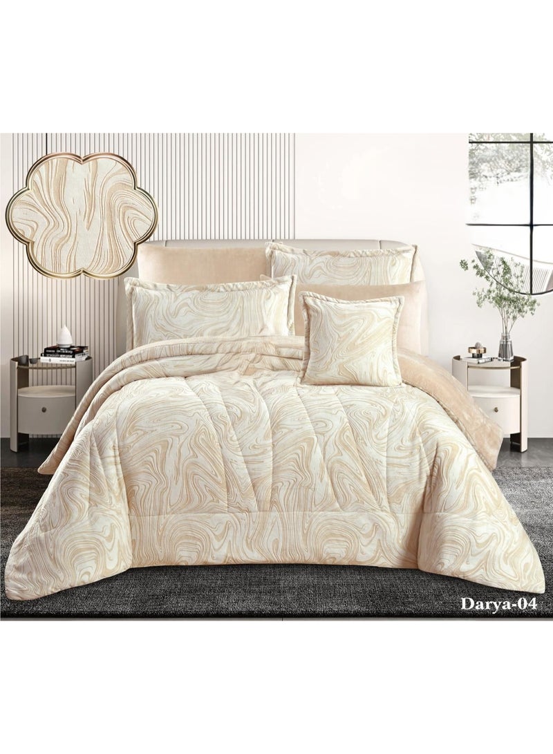 Miral Winter double bedspread, soft velvet fur, 7 pieces, full filling, size 260*240, suitable for a warm winter