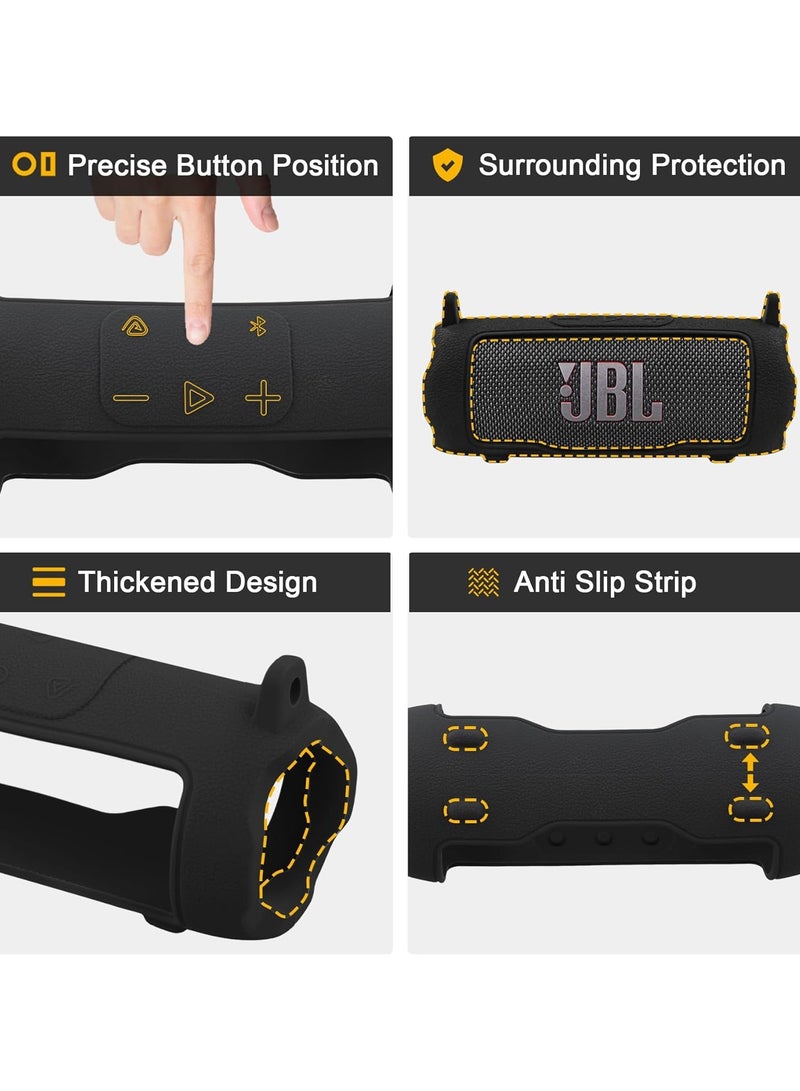Speaker Silicone Cover Case for JBL Flip 7 Protable Bluetooth with Adjustable Shoulder Strap  - Image 4