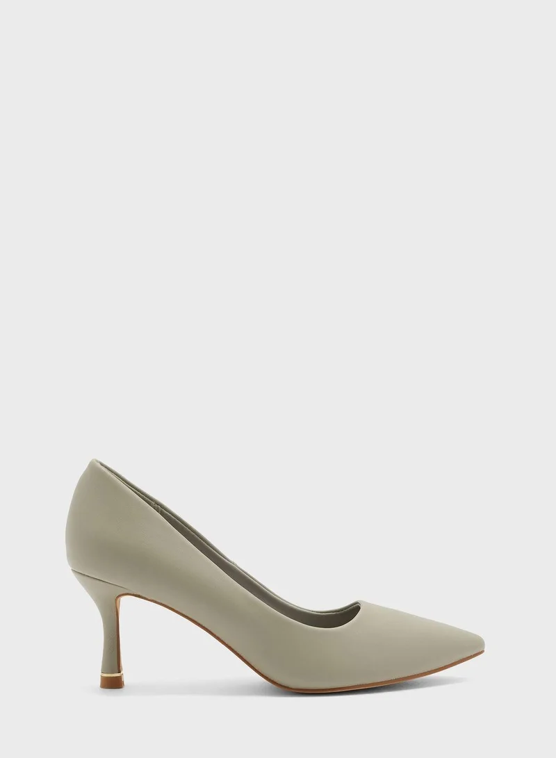 Vincci Pointed Toe Mid Heel Pumps