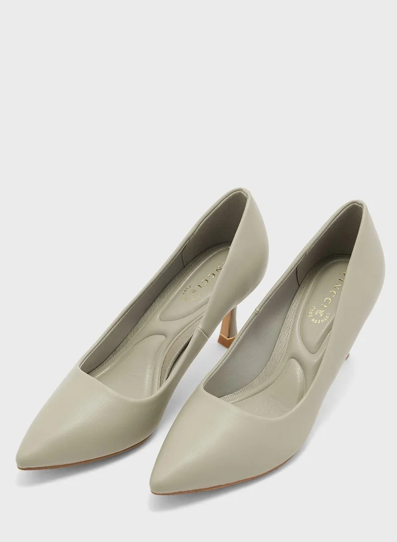 Vincci Pointed Toe Mid Heel Pumps