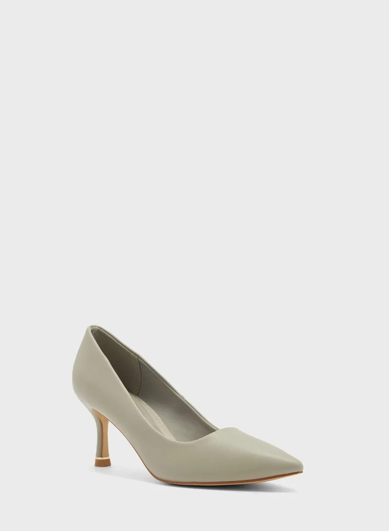Vincci Pointed Toe Mid Heel Pumps