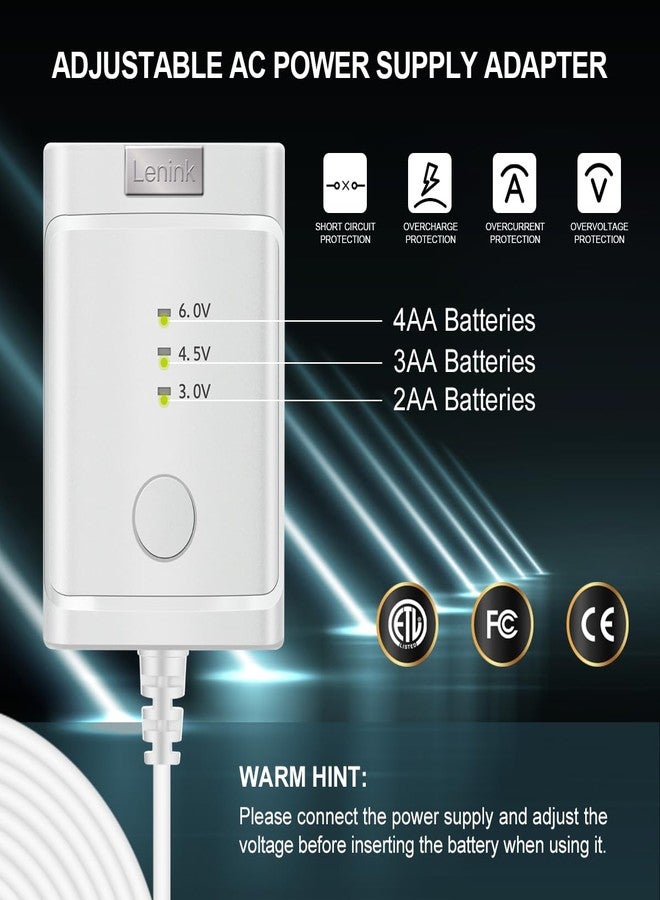 Lenink Adjustable AC Power Supply Adapter for AA Batteries, 3V to 6V, LED Lights & Decorations (White) - Image 3
