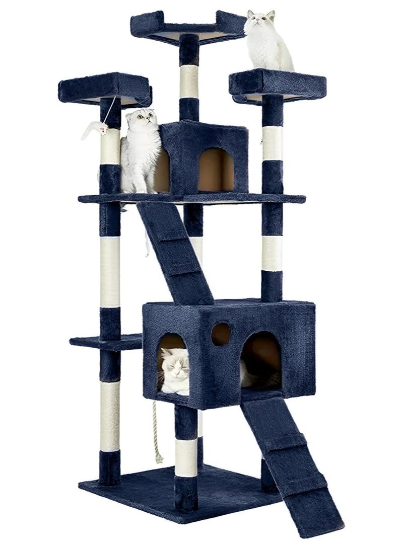 Piccasio Cat Tree House, Cat Climbing Condo with Sisal Scratching Post Multi-Level 170cm Height- Cats Acitivity Center, Hammock, Ladder, Cat Tower, and Resting Platforms for Indoor Cats - Image 2