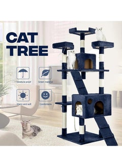 Piccasio Cat Tree House, Cat Climbing Condo with Sisal Scratching Post Multi-Level 170cm Height- Cats Acitivity Center, Hammock, Ladder, Cat Tower, and Resting Platforms for Indoor Cats  - Image 3