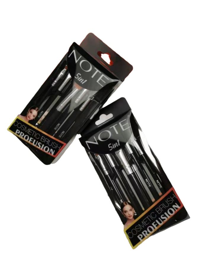 نوت مجموعة فرش مكياج متعددة الاستخدامات ؛ يتكون من 5 قطع - Image 2