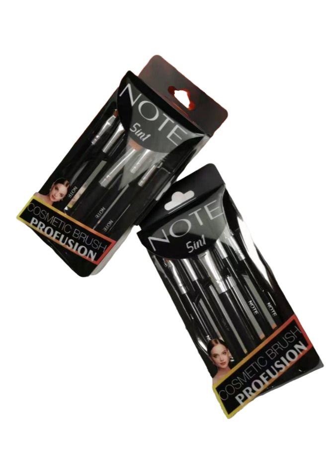 نوت مجموعة فرش مكياج متعددة الاستخدامات ؛ يتكون من 5 قطع - Image 3