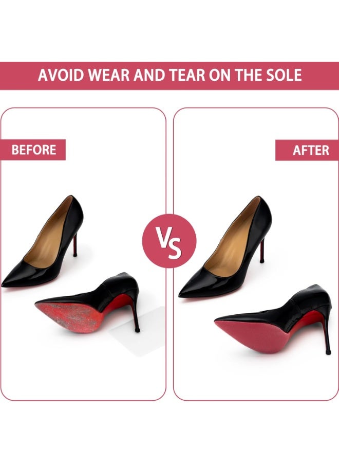 ChicAbode Shoe Sole Protector, 4 Pcs Self Adhesive Shoe Bottom Protector for High Heels, Silicone Anti Slip Shoe Grips on Bottom of Shoes, Sole Guard Non Slip Pads for Shoes (Medium, 6" by 4", Clear) - Image 2