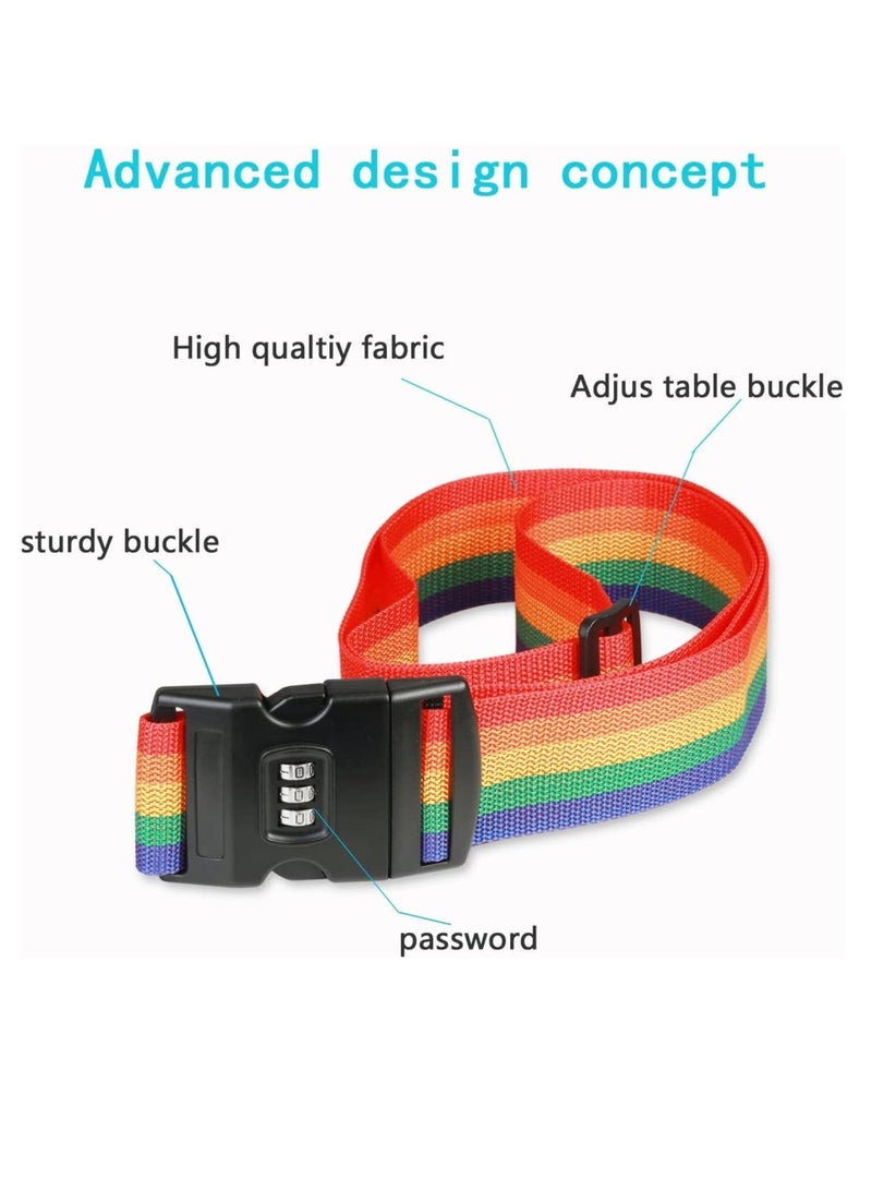 PAMEER 3-Pcs Adjustable Luggage Straps with Combination Lock Suitcase Belts for Travel, Name Tags included.  - Image 2