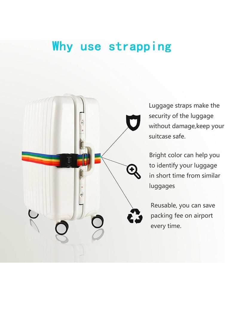 PAMEER 3-Pcs Adjustable Luggage Straps with Combination Lock Suitcase Belts for Travel, Name Tags included.  - Image 5