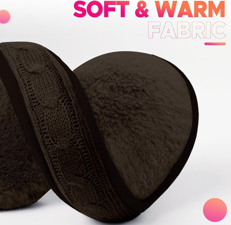 NORTHWIND Winter ear muffs for men, ear muffs for women, ear cover for winter Behind The Head Style Winter Earmuffs for Men & Women Adjustable (BROWN) - Image 2