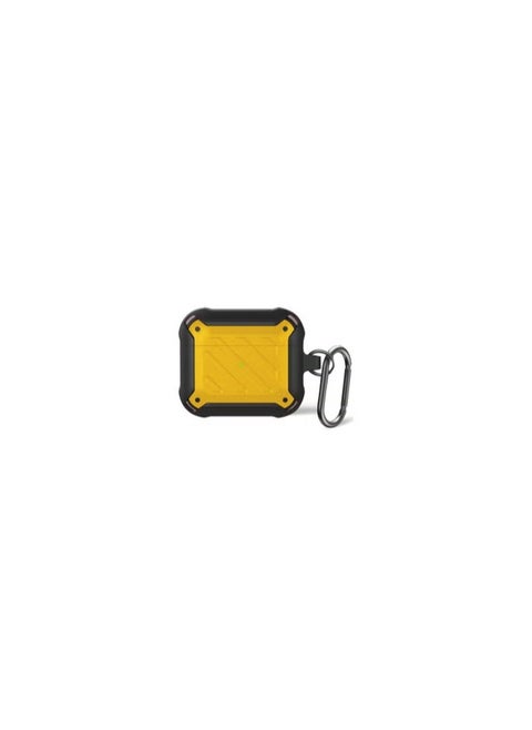 Airpods 3 Shockproof Case Armor Rugged Cover with Keychain Compatible with Apple Airpods 3rd Generation Yellow/Black