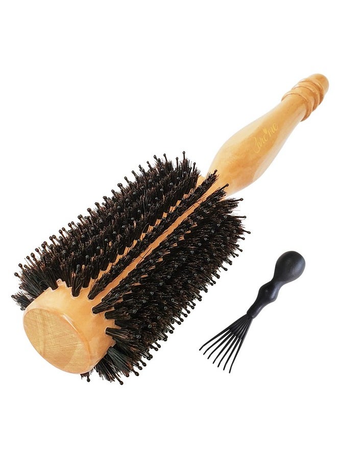 Care Me - Wood Round Hair Brush With High-Density Boar Bristles For Blow-Drying, Straightening, Styling Shoulder To Back-Length Hair, Large Round Brush With 1.2" Roller, 2.4" Including Bristles - Image 1