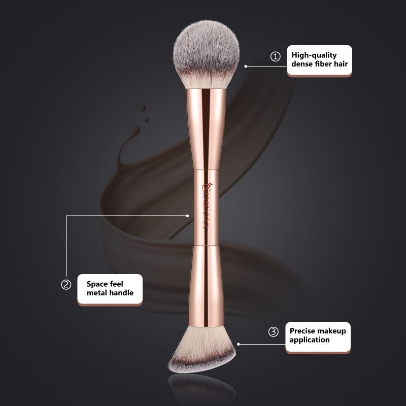 GEMSANVA Foundation Brush & Concealer Brush - Multi-Use Dual Ended Makeup Contour Brush for Cream, Liquid, Powder - Image 3