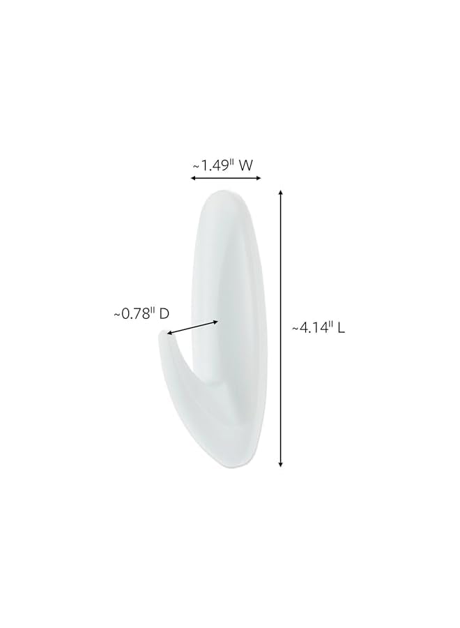 Command Command Bath Designer Large Hook White color, 1 Hook+2 Strips/ pack | Holds 2.2 kg | Water-Resistant Strips | Organize | Decoration | No Tools | Holds Strongly | Damage-Free Hanging - Image 2