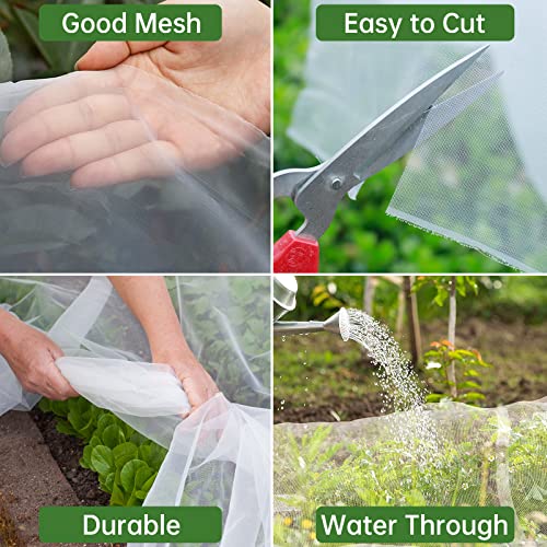 HENAYUK Garden Netting 10x33FT 2 Pack Ultra Fine Mesh, Insect Barrier Bird Netting for Garden Protection, Insect Bug Netting Garden Net for Protecting Plants Vegetables Flowers Fruits - Image 4