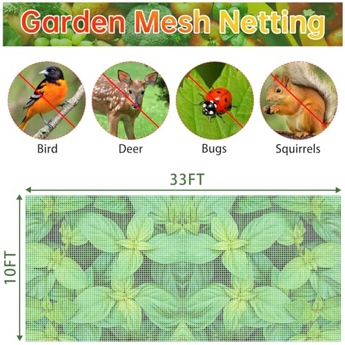 HENAYUK Garden Netting 10x33FT 2 Pack Ultra Fine Mesh, Insect Barrier Bird Netting for Garden Protection, Insect Bug Netting Garden Net for Protecting Plants Vegetables Flowers Fruits - Image 2