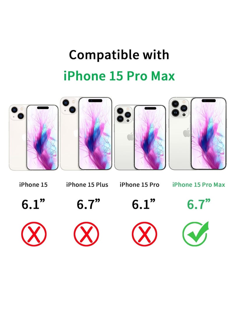 ELTRAZONE iPhone 15 Pro Max Magnetic Case【5 in 1】2X Screen Protectors +2X Camera Lens Protector Military Protection Anti-Yellow Shockproof, Slim Magnetic Cover Compatible with iPhone 15 Pro Max 6.7 inch - Image 2