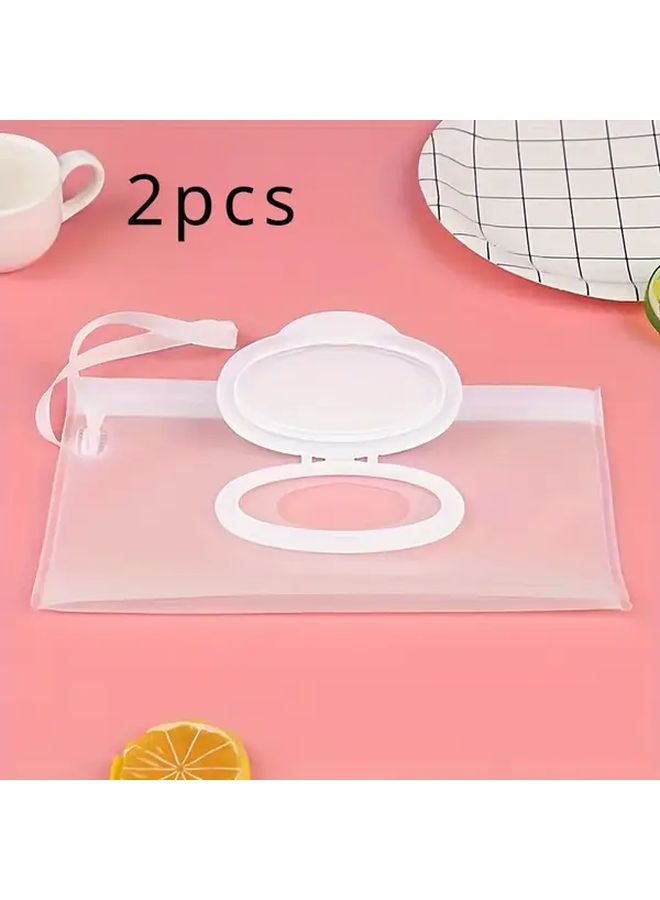 2pcs Reusable Portable Tissue Holder Wet Wipes Storage Bag Travel Dispenser - Image 1