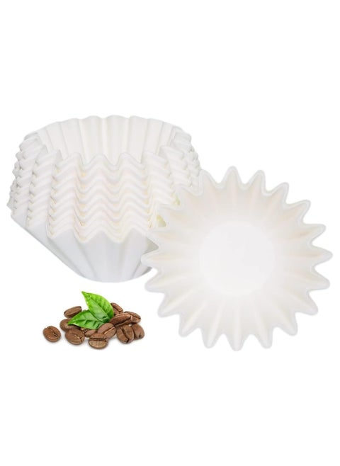 2-5 Cup Coffee Paper Filters,100  Pieces Of Unbleached Coffee Paper Filters ,Thicken Natural Coffee Filter Basket  (White)