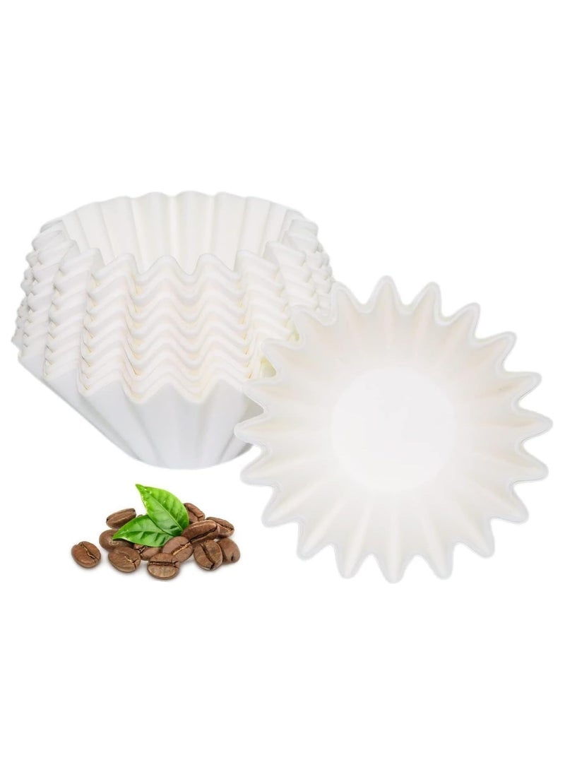 Fanski - 2-5 Cup Coffee Paper Filters,100  Pieces Of Unbleached Coffee Paper Filters ,Thicken Natural Coffee Filter Basket  (White) - Image 1