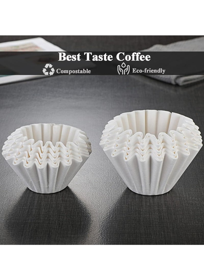 Fanski - 2-5 Cup Coffee Paper Filters,100  Pieces Of Unbleached Coffee Paper Filters ,Thicken Natural Coffee Filter Basket  (White) - Image 1