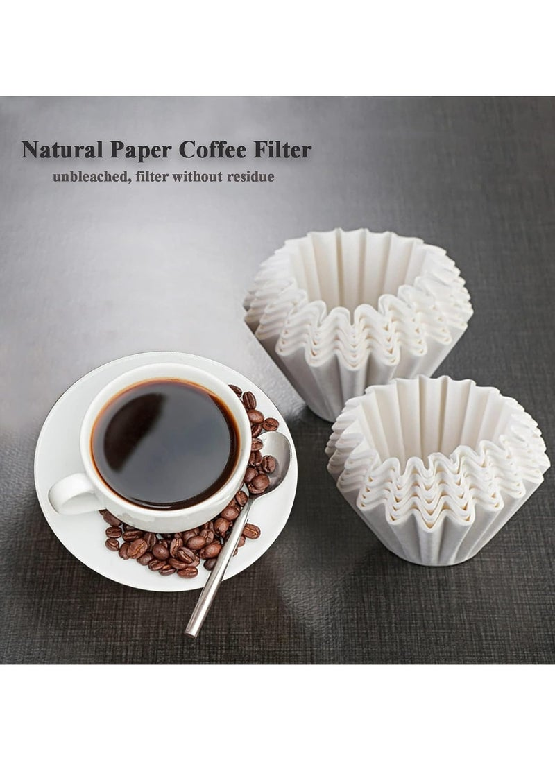 Fanski - 2-5 Cup Coffee Paper Filters,100  Pieces Of Unbleached Coffee Paper Filters ,Thicken Natural Coffee Filter Basket  (White) - Image 1