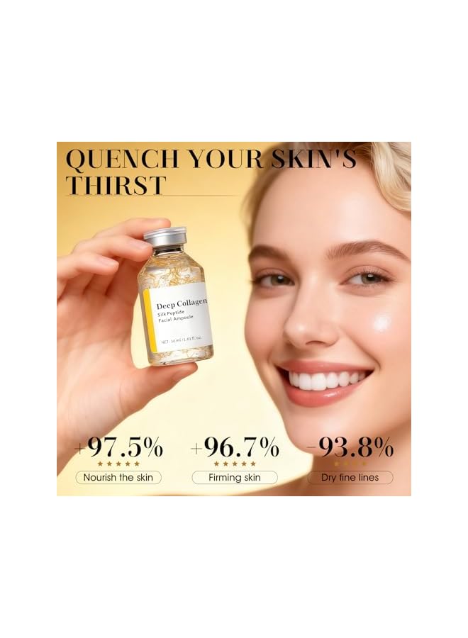 Silk Peptide Facial Ampoule, Silk Peptide Intensive Lifting Ampoule, Microneedling Serum for Face, Reduces Fine Lines, Enhances Radiance, 30ml - Image 5