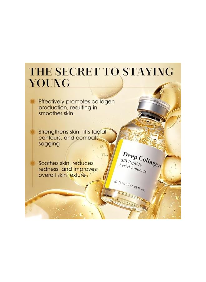 Silk Peptide Facial Ampoule, Silk Peptide Intensive Lifting Ampoule, Microneedling Serum for Face, Reduces Fine Lines, Enhances Radiance, 30ml - Image 2