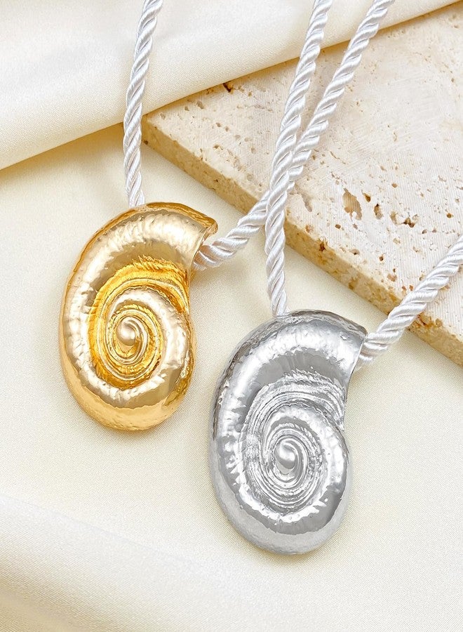Frodete Conch Starfish Charm Necklace Earrings for Women Shell Jewelry Conch Necklace Golden Starfish Earrings Boho Necklace Earrings Beach Retro Chic Women Gift Ocean Jewelry Summer Outfits Stuff - Image 5