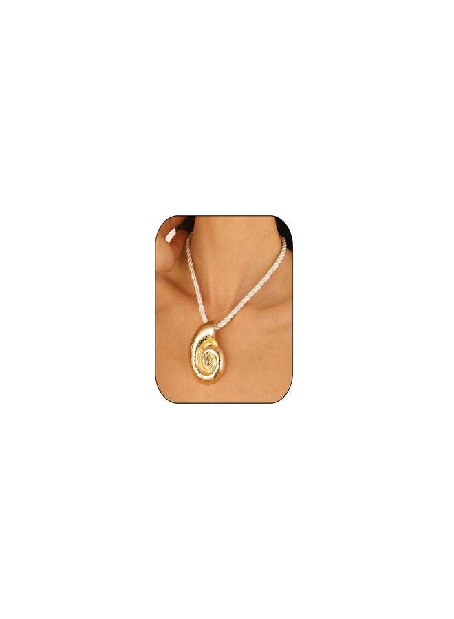 Frodete Conch Starfish Charm Necklace Earrings for Women Shell Jewelry Conch Necklace Golden Starfish Earrings Boho Necklace Earrings Beach Retro Chic Women Gift Ocean Jewelry Summer Outfits Stuff - Image 1