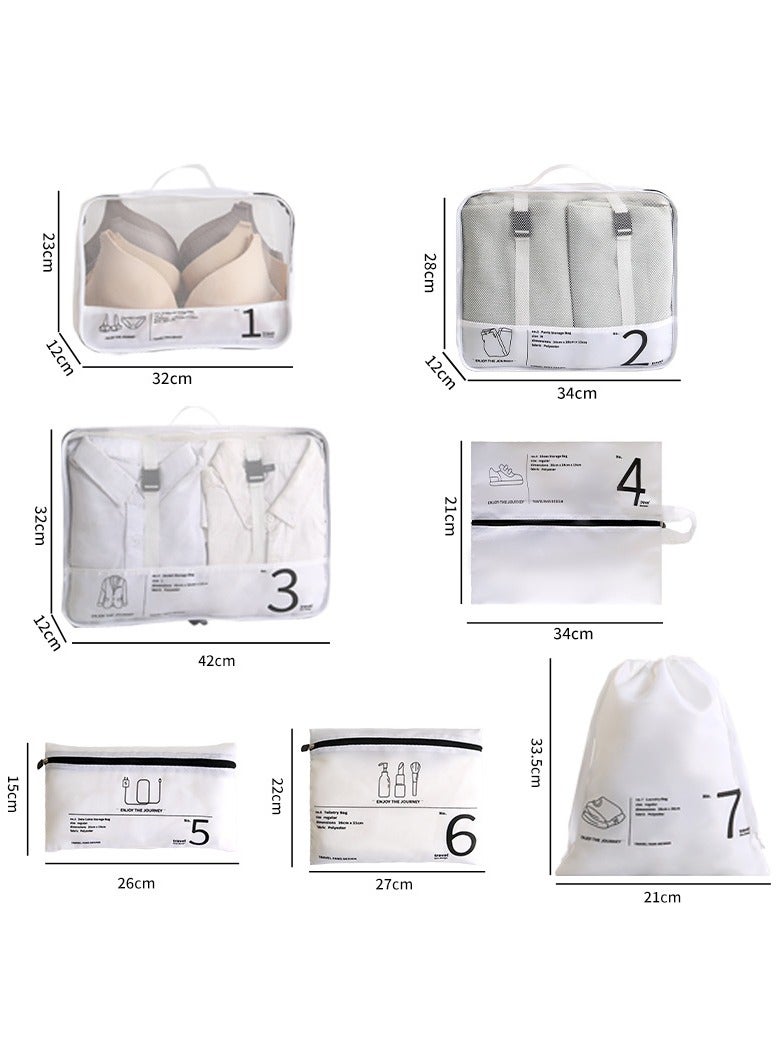 BESTPEAK 7 Pieces Packing Cubes for Men and Women Suitcase Storage Luggage Packing Organizer, Lightweight Travel Luggage Storage Boxes for Clothes, Shoes, Toiletries or Accessories, Large Capacity Moisture-Proof Storage Bags for Carry-On Luggage, Beige Packing Cubes for Storage Luggage Packing Organizer, Travel Packing Cubes Set Clothes Shoes Storage Travel Essentials  - Image 3