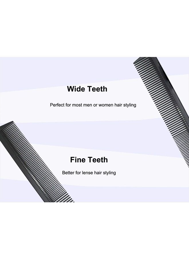 AFT90 Carbon Fiber Cutting Comb, Professional 8.15” Styling Comb, Hairdressing Comb For All Hair Types, Fine and Wide Tooth Hair Barber Comb - Image 2