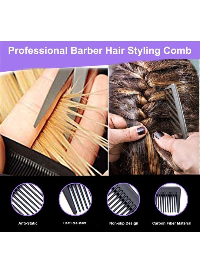 AFT90 Carbon Fiber Cutting Comb, Professional 8.15” Styling Comb, Hairdressing Comb For All Hair Types, Fine and Wide Tooth Hair Barber Comb - Image 5