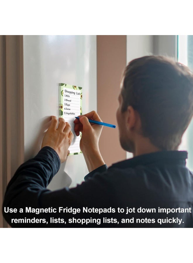 4 Pack Magnetic Notepads for Refrigerator, Grocery List Magnet Pad for Fridge, Fruit Design Magnetic Grocery List Pad for Fridge, Full Magnet Back Shopping Lists, 50 Sheets Per Note Pads - Image 3