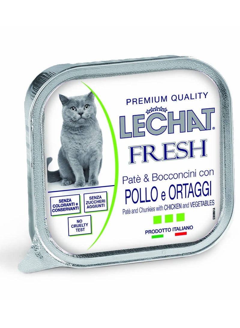 Monge Lechat Fresh by Monge | Cat Wet Food with Vegetables | Super Premium Complete Wet Cat Food | Patè & Chunkies in Alutray - Image 2
