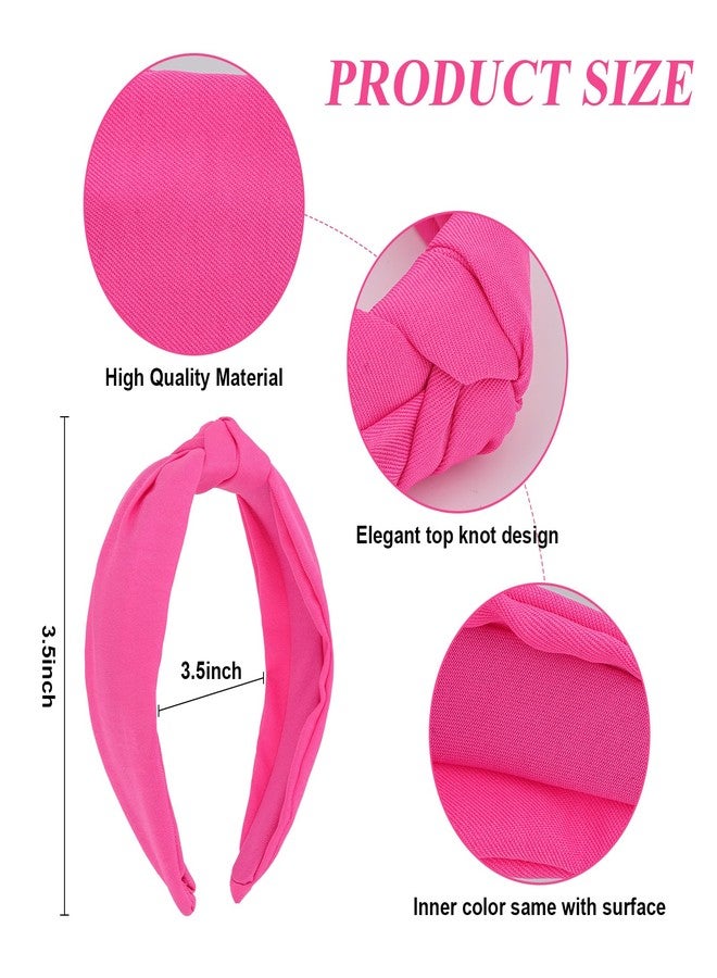 ACO-UINT Hot Pink Non-slip Knotted Headbands and Wide Hair Claws - Women's & Girls' Headband Set - Image 2