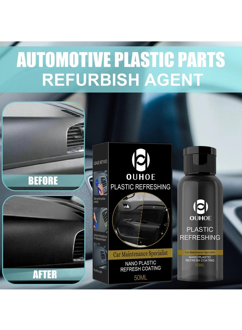OUHOE Car Plastic Parts Refurbish Agent, Multipurpose Plastic Revitalizing Coating Agent, Durable Automotive Interior Cleaning Agent, Auto Polish And Repair Coating Renovator For Car Detailing, (50ml )  - Image 4