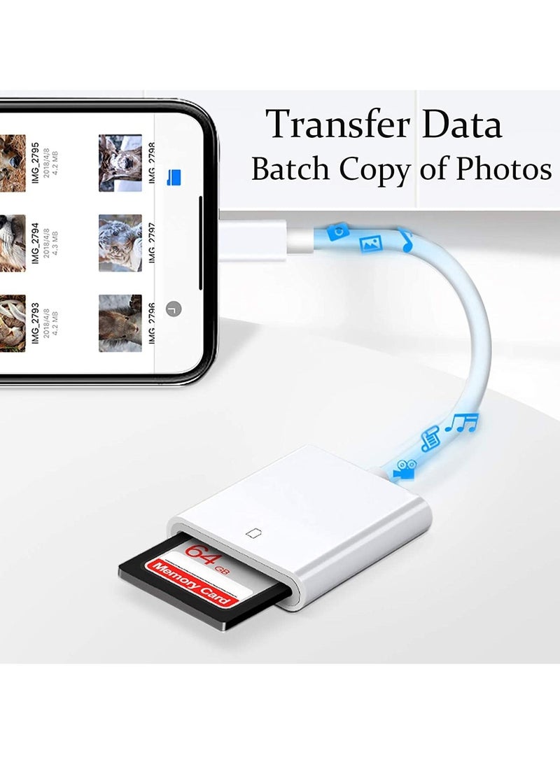 SYOSI - For Apple Lightning to SD Card Camera Reader Adapter for iPhone iPad USB 3.0 2.0 DSLR Camera Trail Game Camera Card Viewer Reader for iPhone 12 Mini, No APP Needed-Plug and Play - Image 1